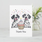 ありがとう誕生日グレートダーンドッグカップケーキ サンキューカード (スタンド正面)