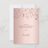 ありがとう誕生日バラ金ゴールドきらめく星 サンキューカード (裏面)