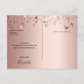 ありがとう誕生日バラ金ゴールドきらめく星 ポストカード (裏面)