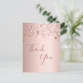 ありがとう誕生日バラ金ゴールドきらめく星 ポストカード (スタンド正面)