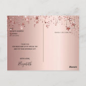 ありがとう誕生日バラ金ゴールドきらめく星 ポストカード (裏面)