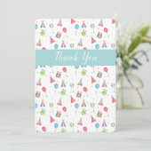 ありがとう誕生日パターンバルーンプレゼント サンキューカード (スタンド正面)