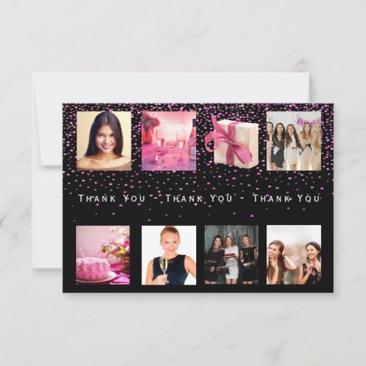 ありがとう誕生日フォトコラージュ女性ブラック (正面)