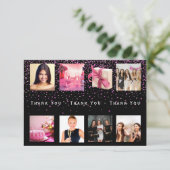 ありがとう誕生日フォトコラージュ女性ブラック (スタンド正面)