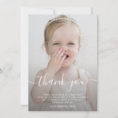 ありがとう誕生日フォトバラ金ゴールドグリッター グラデーション サンキューカード (正面)