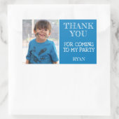 ありがとう誕生日ボーイフォト 長方形シール (バッグ)