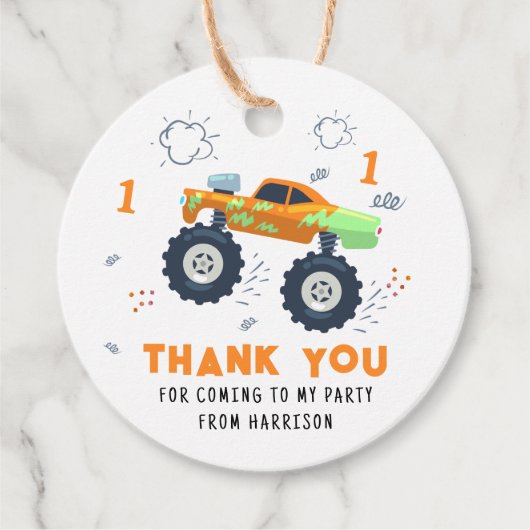 ありがとう誕生日モダンモンスタートラック名 フェイバータグ (正面)