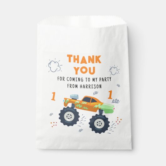 ありがとう誕生日モダンモンスタートラック名 フェイバーバッグ (正面)