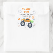 ありがとう誕生日モダンモンスタートラック名 ラウンドシール (バッグ)