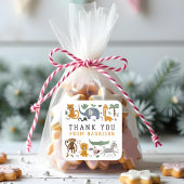 ありがとう誕生日2野生のサファリ動物の子供 スクエアシール