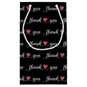 ありがとう赤いハートオンブラック スモールペーパーバッグ (裏面)