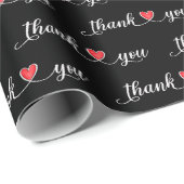 ありがとう赤いハートオンブラック ラッピングペーパー (ロールコーナー)