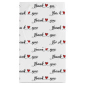 ありがとう赤いハートオンホワイト スモールペーパーバッグ (裏面)