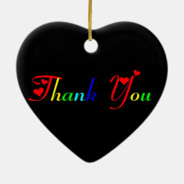 ありがとう赤いハート セラミックオーナメント