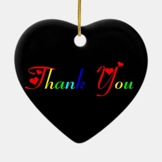 ありがとう赤いハート セラミックオーナメント (裏面)
