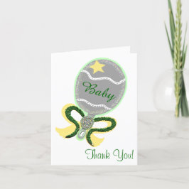 ありがとう赤ちゃんシャワーエレガントラトル サンキューカード