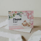 ありがとう赤ちゃんシャワーカードピンクガール ノートカード