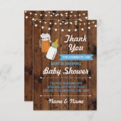 ありがとう赤ちゃんシャワービール醸造ボーイブルー 招待状 (正面/裏面)