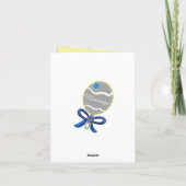 ありがとう赤ちゃんシャワーブルーエレガントラトル サンキューカード (裏面)