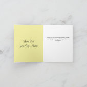 ありがとう赤ちゃんシャワーブルーエレガントラトル サンキューカード (内部)