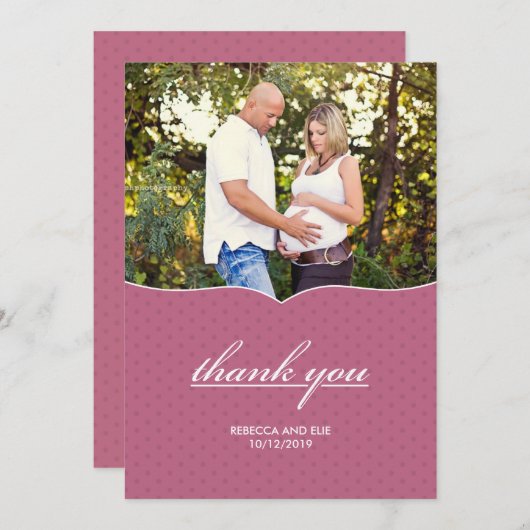 ありがとう赤ちゃんシャワー写真フラットカード サンキューカード (正面/裏面)