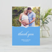 ありがとう赤ちゃんシャワー写真フラットカード サンキューカード (スタンド正面)