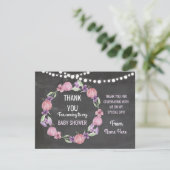 ありがとう赤ちゃんシャワー女の子カードパンプキンピンク 招待状 (スタンド正面)