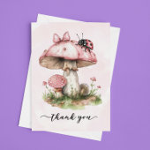 ありがとう赤ちゃんシャワーLadybugキノコ サンキューカード