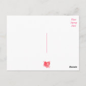 ありがとう赤とピンクのハート水色 ポストカード (裏面)