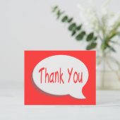 ありがとう赤と白のバブルQouteポストカード ポストカード (スタンド正面)