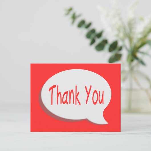 ありがとう赤と白のバブルQouteポストカード ポストカード (スタンド正面)