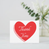 ありがとう赤と白ハートラブ ポストカード (スタンド正面)