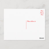 ありがとう赤と白ハートラブ ポストカード (裏面)