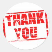 ありがとう赤ゴムのスタンプ効果 ラウンドシール (正面)