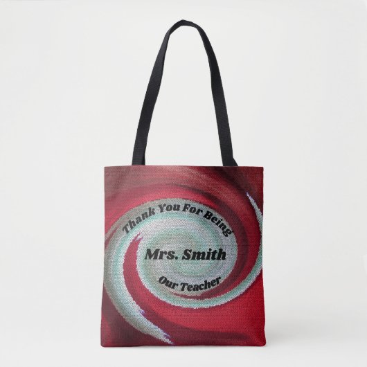 ありがとう赤スワール芸術的先生感謝 トートバッグ (正面)