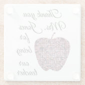 ありがとう赤モザイクアップル先生感謝 ガラスコースター (裏面)