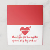 ありがとう赤白結婚ハートの記念日 プレイスカード (外部開封)