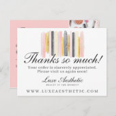 ありがとう赤面ピンク&金ゴールドストロ絵を描ーク4-Photo ポストカード (正面/裏面)