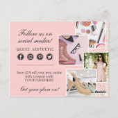 ありがとう赤面ピンク&金ゴールドストロ絵を描ーク4-Photo ポストカード (裏面)