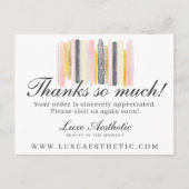 ありがとう赤面ピンク&金ゴールドストロ絵を描ーク4-Photo ポストカード (正面)