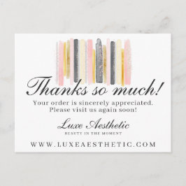 ありがとう赤面ピンク&金ゴールドストロ絵を描ーク4-Photo ポストカード