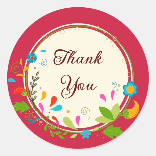 ありがとう赤 ラウンドシール (正面)