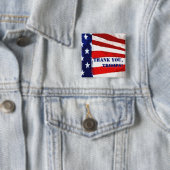 ありがとう軍隊！米国国旗のボタン 缶バッジ (インサイチュ)