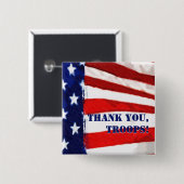 ありがとう軍隊！米国国旗のボタン 缶バッジ (正面&裏面)