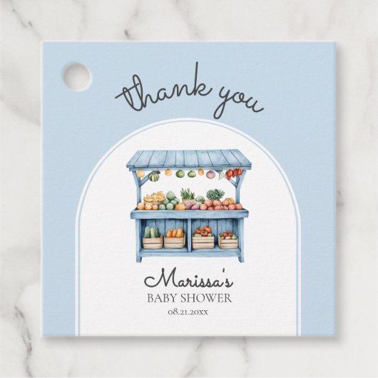 ありがとう農家マーケットボーイベビーシャワー フェイバータグ (正面)