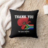 ありがとう退役軍人軍人ポピー南アフリカ クッション (ブランケット)