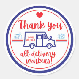 ありがとう配達員ステッカー ラウンドシール