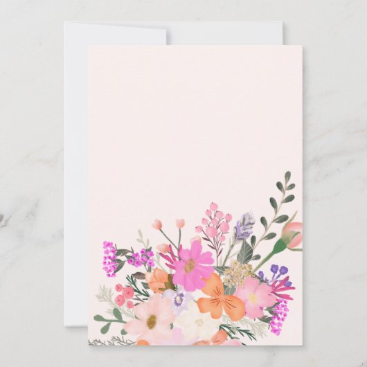 ありがとう野生の花パステルのシャワー サンキューカード (裏面)