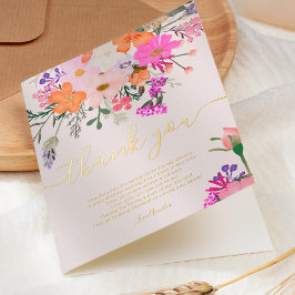ありがとう野生の花パステル春シャワー 箔グリーティングカード