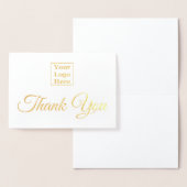 ありがとう金ゴールドとホワイトビジネスエレガントロゴ 箔カード (ディスプレー)